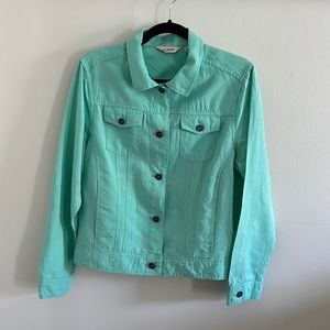 L.L. Bean Mint Green Denim Jacket - EUC